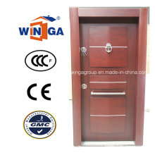Africa Security Steel MDF Wood Veneer Armored Door (W-T27)